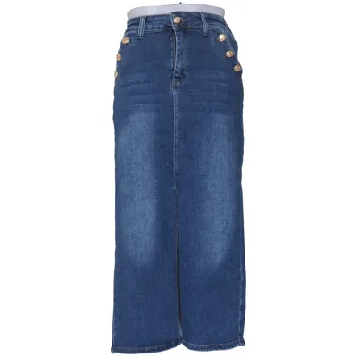 Maxirock (Blau) von Premium Denim Baumwolle, Elasthan, Polyester