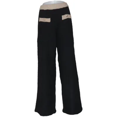 Palazzo pants (Black, Beige) from Emma & Ashley Acrylic, Elastane, Polyamide, Polyester, Wool