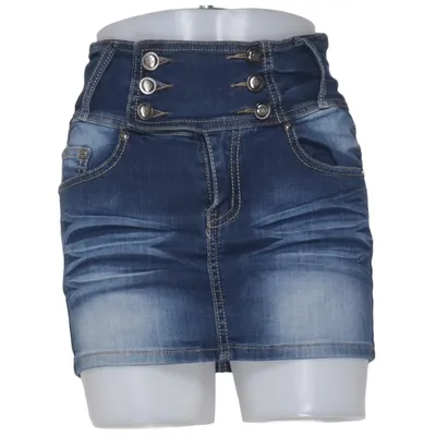 Jeanskjol (Blå) från Girl Vivi Bomull, Elastan