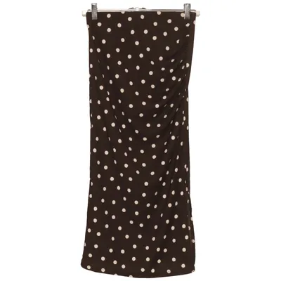 Långkjol (Brun, Vit) från Lindex Elastan, Polyester
