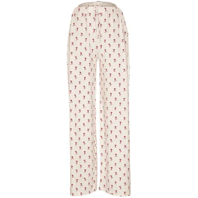 Pyjamasbyxor (Vit, Röd) från Lager 157 Elastan, Viskos