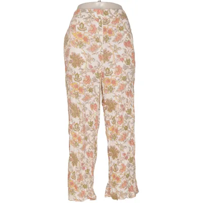Pantalon (Blanc, Multicolore) de Mango Coton, Lin, Polyester, Viscose