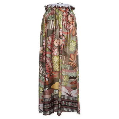 Långkjol (Grön, Flerfärgad) från New Collection Elastan, Polyester