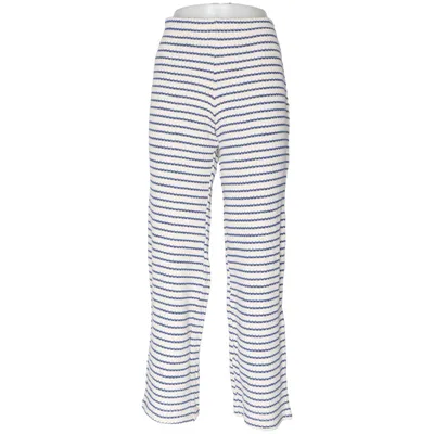 Palazzobyxor (Blå, Vit) från Mango Bomull, Polyester