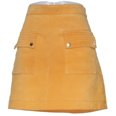 Läderkjol (Brun) från Mango Skinn, Polyester