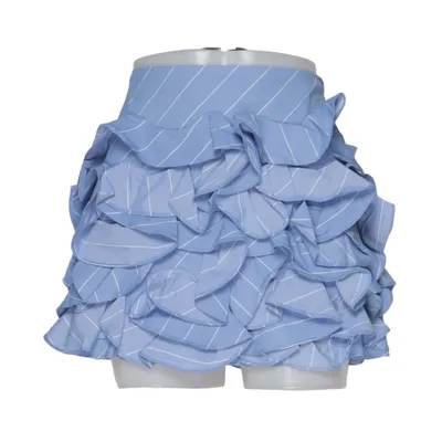 Skirt (Blue, White) from H&M Edition Cotton, Polyester