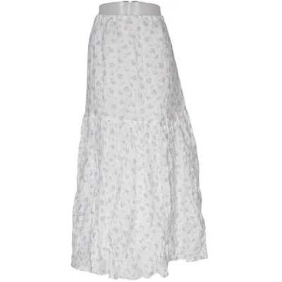 Jupe longue (Blanc) de H&M Coton, Polyamide, Viscose