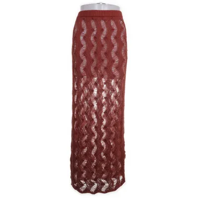 Långkjol (Röd) från NA-KD Bomull, Polyester