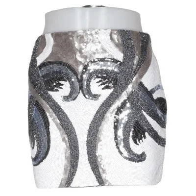 Jupe (Blanc, Gris, Noir) de Golden Live Élasthane, Viscose