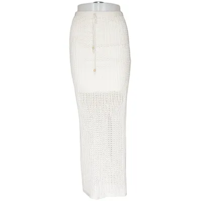 Maxi skirt (Beige) from Nisan Cotton, Polyamide