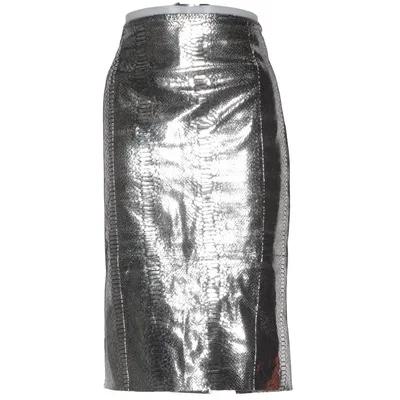 Läderkjol (Silverfärgad) från ASOS Skinn, Polyester
