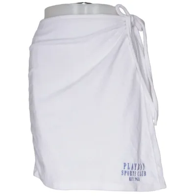 Jupe portefeuille (Blanc) de Playboy x Missguided Coton, Polyester