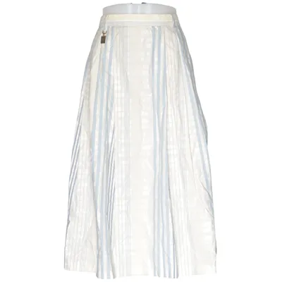 Jupe (Blanc, Bleu) de Birgitta Coton, Viscose