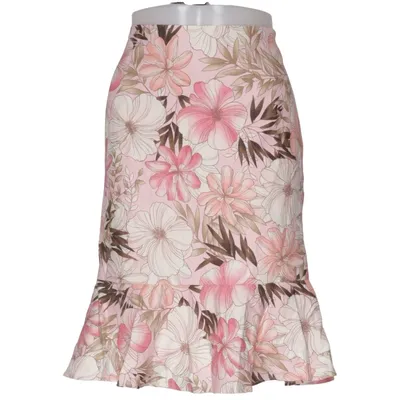 Skirt (Pink, White, Brown) from Ann Taylor Loft Acetate, Cotton, Silk