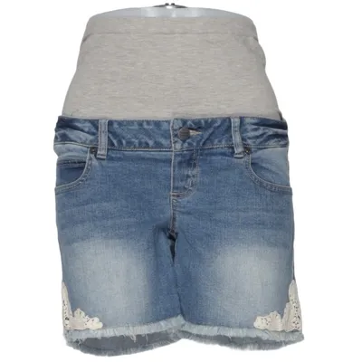 Maternity shorts (Honey Lace Denim Shorts) from Mamalicious Cotton, Elastane