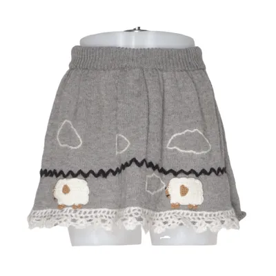 Jupe (Gris, Blanc) de Kling Acrylique, Coton