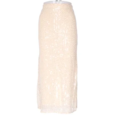 Långkjol (Beige, Silverfärgad) från KappAhl Elastan, Polyester