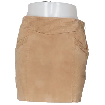 Lædernederdel (Brun) fra Mango Casual Læder, Polyester