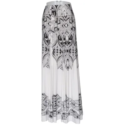 Jupe longue (Noir, Blanc) de Jeff Gallano Élasthane, Polyester