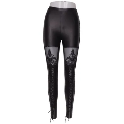 Legging (Noir) de Punk Rave Élasthane, Polyester
