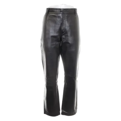 Leren broek (Zwart) van Massimo Dutti Polyester, Leer
