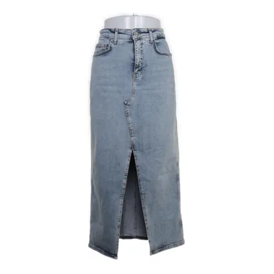 Maxi rok (Blauw) van Denim Katoen, Elastaan
