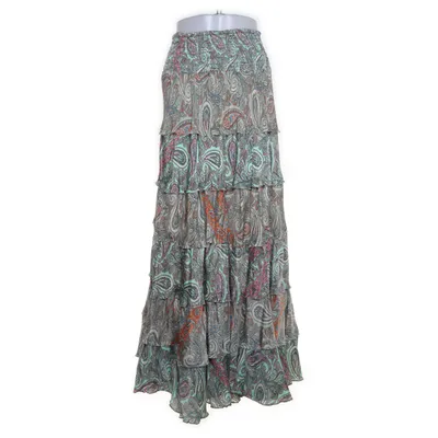 Långkjol (Grön, Flerfärgad) Polyester, Silke