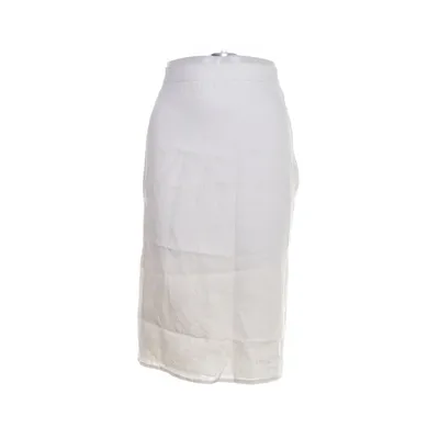 Kjol (Vintage Linen Midi Skirt with Slit Made in Italy with a satin petticoat) från Marella Linne, Bomull