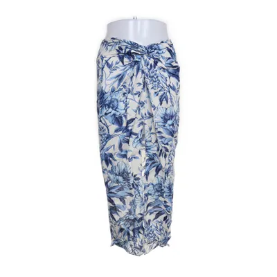 Jupe (Blanc, Bleu) de H&M Coton, Lin