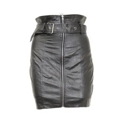 Kjol (Svart) från Simplee Bomull, Polyuretan