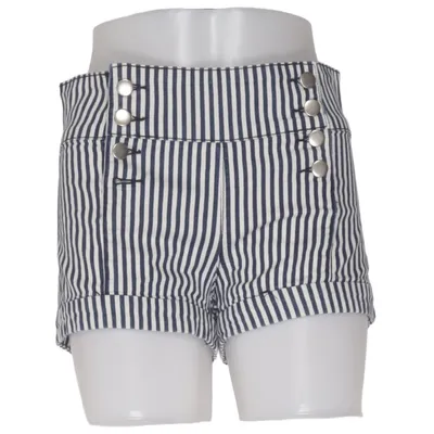 Shorts (Blå, Hvid) fra Forever 21 Bomuld, Elastan, Polyester