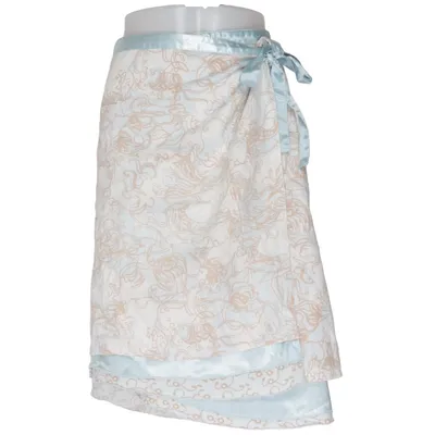 Wikkelrok (Blauw, Beige) van VILA Linnen, Polyester, Viscose