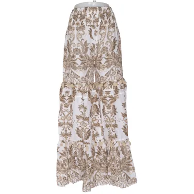 Palazzo pants (White, Brown) from Leoni Al Sole Cotton