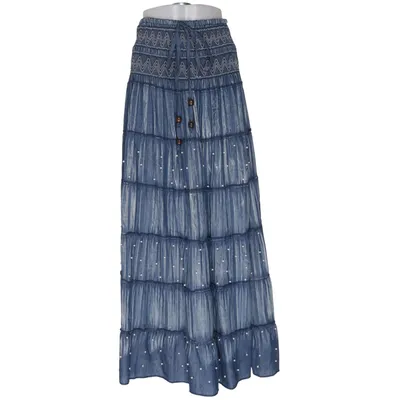Långkjol (Blå, Vit) från CC Fashion Bomull, Polyester