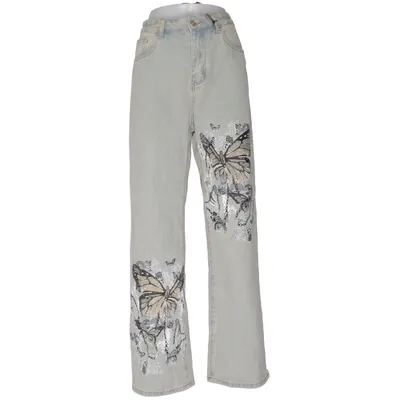 Jeans (Blå, Flerfärgad) från Romwe Bomull, Polyester, Viskos