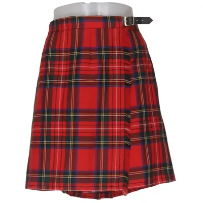 Kilt (Red, Blue, Multicolored) from James Pringle Weavers Leather, Metallic fiber, Wool