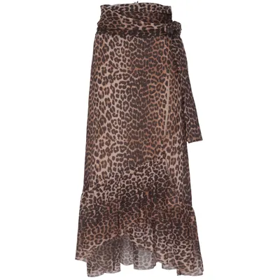 Wrap skirt (Brown, Black) from Ganni Polyamide