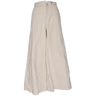 Pantalon patte d'éléphant (Beige) de Zara Coton, Élasthane