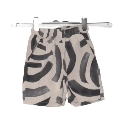 Short (Beige, Noir) de Zara Coton, Lin, Viscose