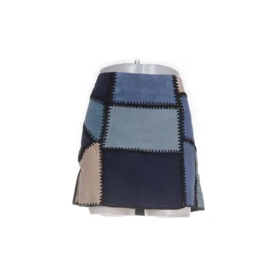 Leren rok (Blauw, Beige, Meerkleurig) van Zara Woman Leer
