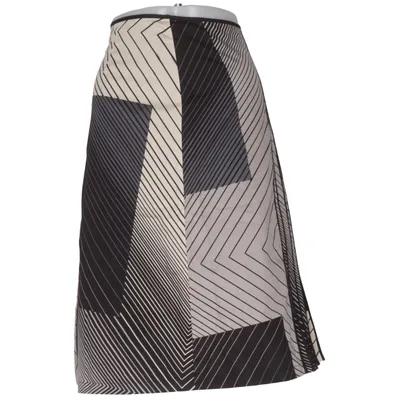 Skirt (Black, Beige) from Bisón Acetate, Cotton