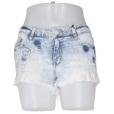 Denim shorts (Blauw, Wit) van Nina Carter Katoen, Elastaan