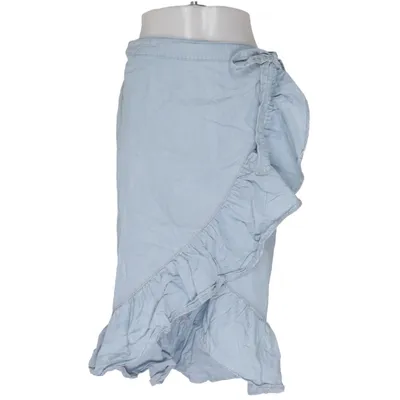 Slå om-nederdel (Blå) fra ONLY Blue Denim Lyocell
