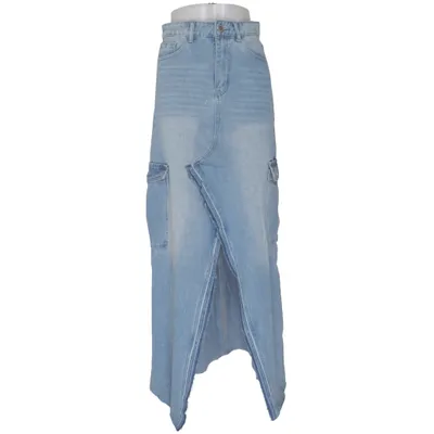 Denim skirt (Blue) from Boohoo Blue Cotton, Polyester, Viscose