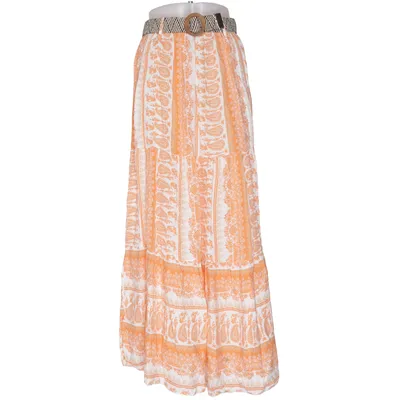 Jupe longue (Orange, Blanc) de Flair Élasthane, Viscose