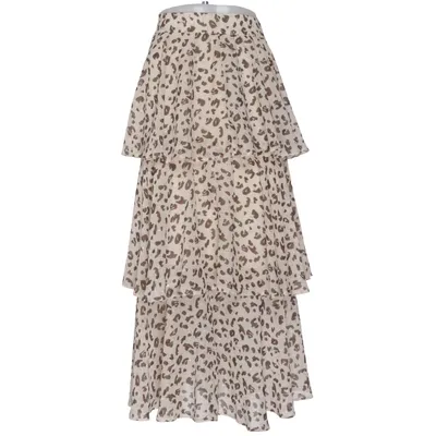 Långkjol (Beige, Brun) från Laurella Elastan, Metallfiber, Polyester