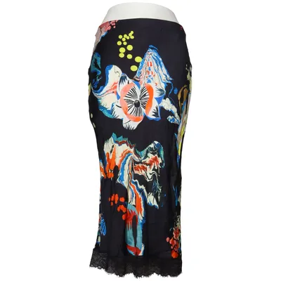 Maxi skirt (Black, Multicolored) from Desigual Elastane, Polyamide, Viscose