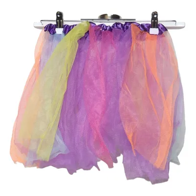 Tule rok (Lila, Oranje, Geel) van Fries Polyester
