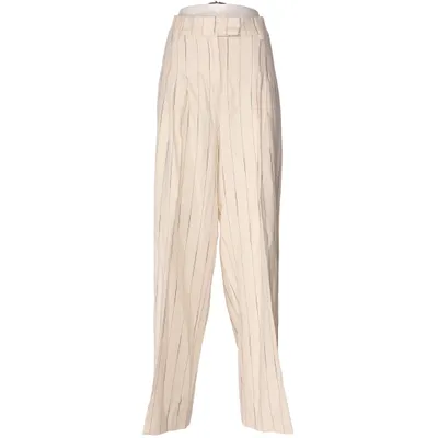 Pants (White) from H&M Cotton, Linen, Viscose