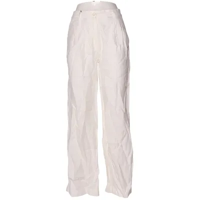 Pantalon patte d'éléphant (Blanc) de Massimo Dutti Coton, Polyester